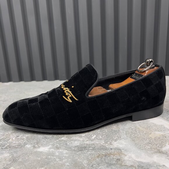 Louis Vuitton Auteuil Loafers Damier Black Velour 7.5 LV or 8.5 US or 41.5 EUR - Picture 10 of 16
